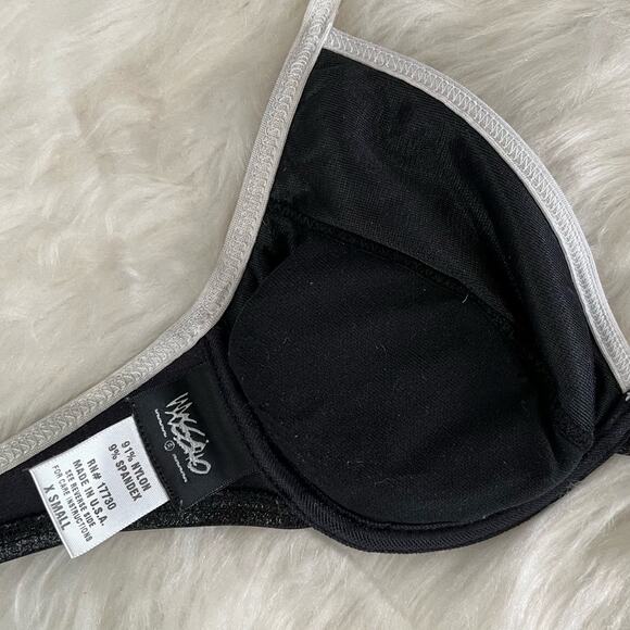 NEW Mossimo Two Tone Contrast Push Up Bikini Bathing Suit Swim Top Black XS NWOT - Picture 10 of 13